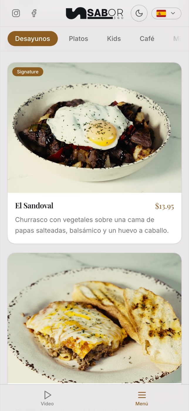 Detalle de plato en Sabor 360
