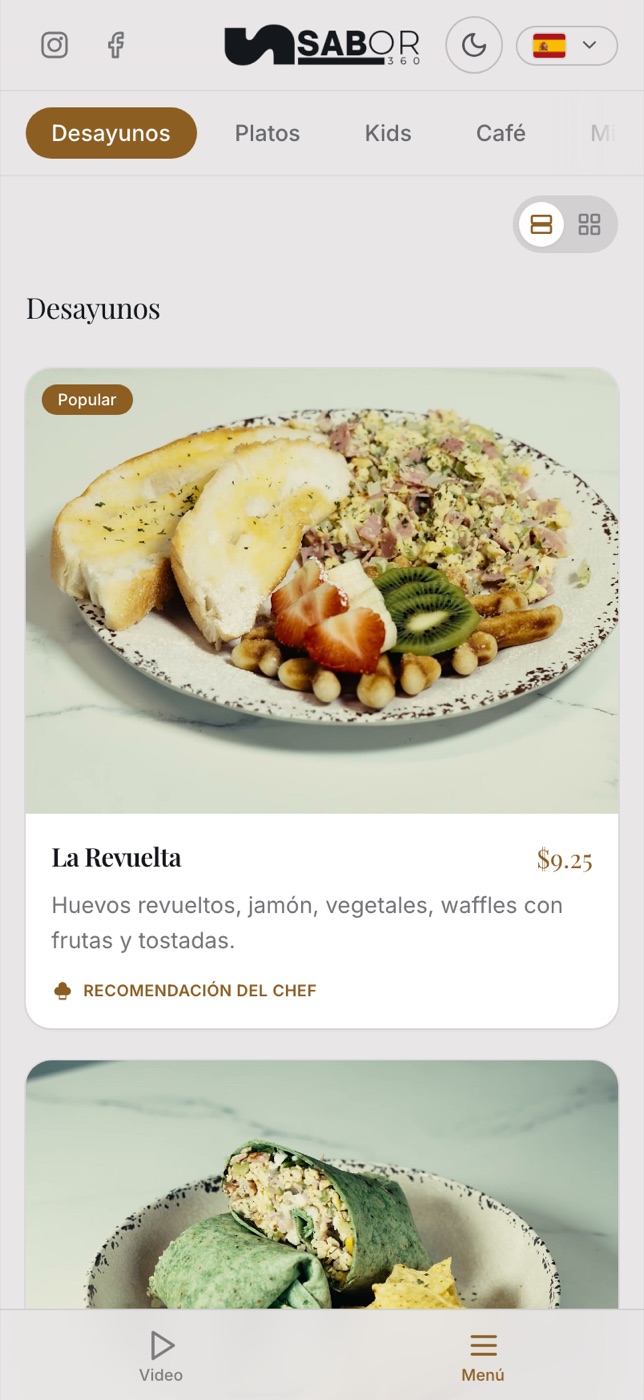 Menú Sabor 360