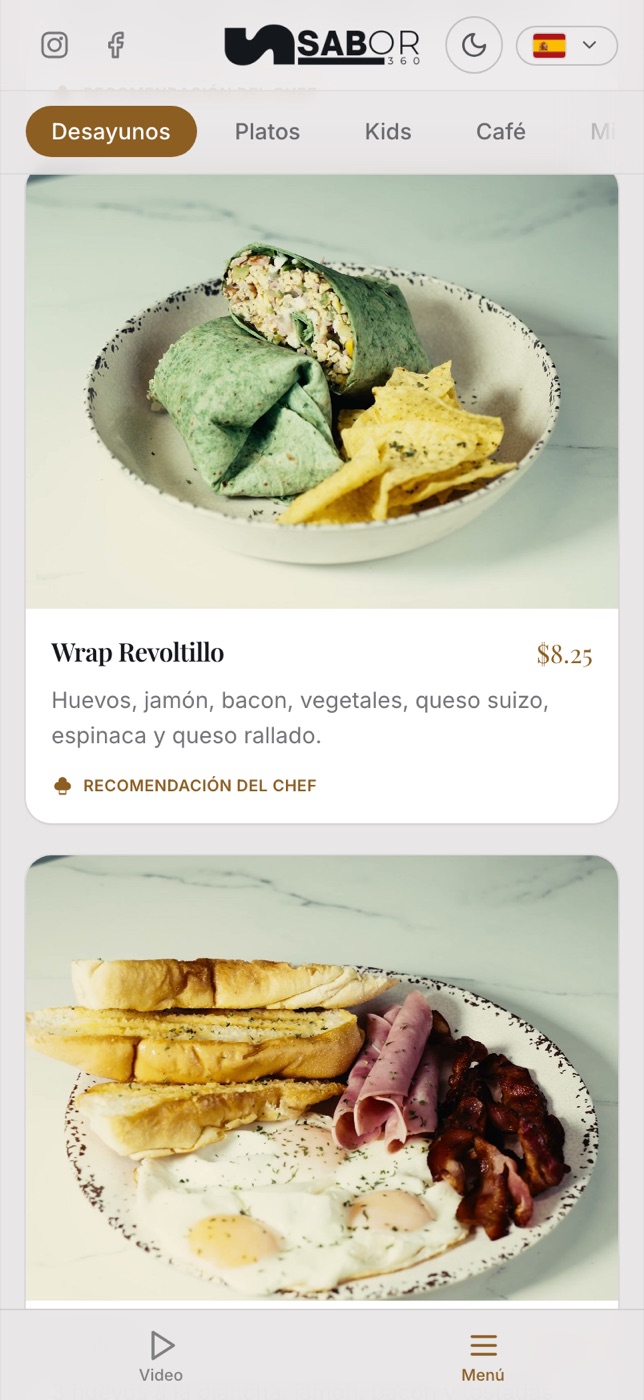 Menú Sabor 360